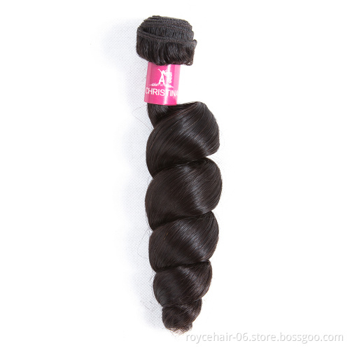 Royce Wholesale Brazilian Human Hair Bundles with Lace Closure Loose Wave